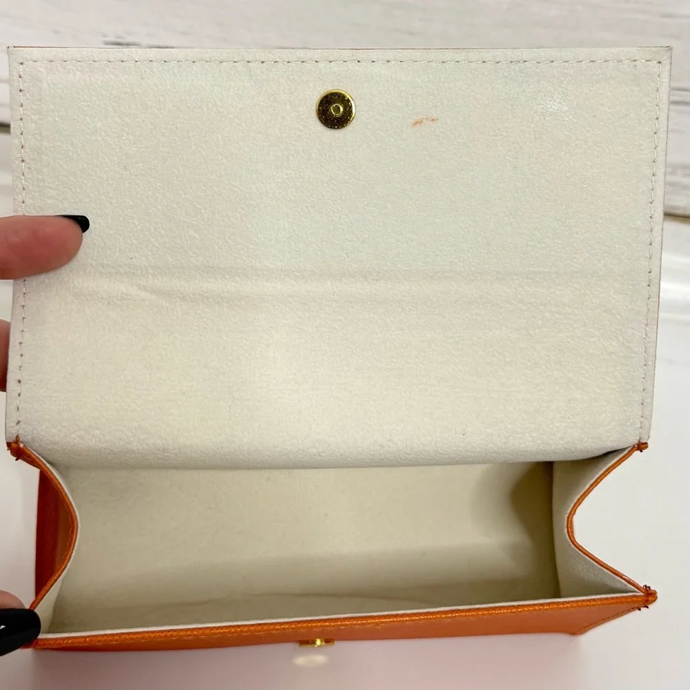 Tory Burch Orange Saffiano Leather Eyeglass/Sunglass Case (no frames included)